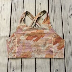 Outdoor Voices‎ Crop Athletic Tank Top Sports Bra Size Medium Printed Camo Pink